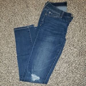 Dark Wash Ripped Skinny Jeans